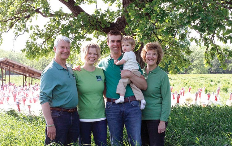 Petersen Family with Turkeys